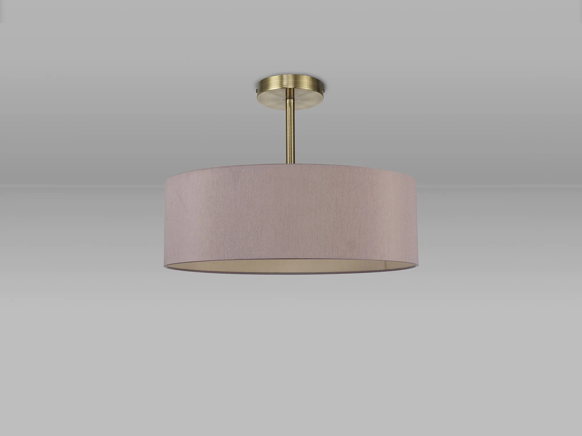 Baymont 45cm Semi Flush 5 Light Antique Brass, Taupe/Halo Gold DK0742  Deco Baymont AB TA